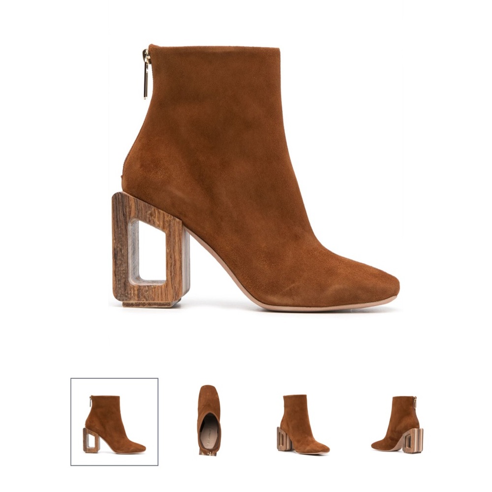 Nicholas Kirkwood Joaquin 85MM Suede Hollow Heel Boots 39.5 Brand New!